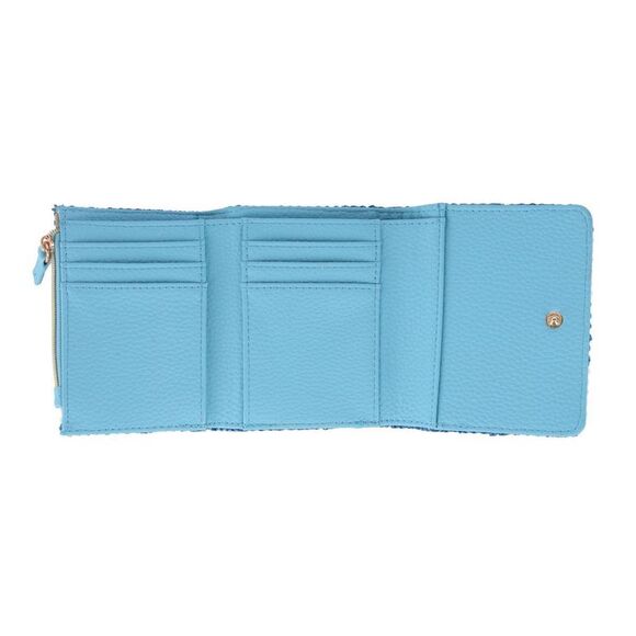 Buxton Women's Striped Straw Vegan Leather Medium Trifold - Picture 2 of 4